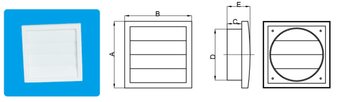 External Vent with Gravity Shutters External Vent with Gravity Shutters